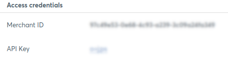 merchant ID 和 API key 字段