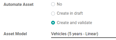 在Odoo会计中自动化账户上的资产