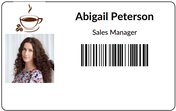 从员工应用程序创建的员工徽章。