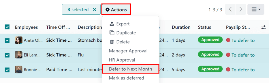 在选择任何选项后出现的操作按钮和#已选按钮。