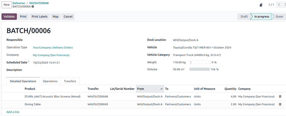 显示批处理表单。