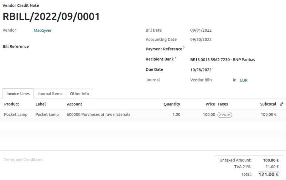 带有贷项通知单的插图