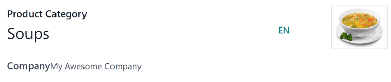 类别表单，已填写好汤类别的字段。