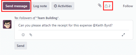 在聊天中发送消息。