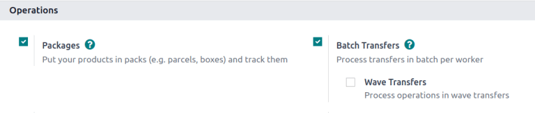在设置中激活 *Packages* 和 *Batch Transfers* 功能。
