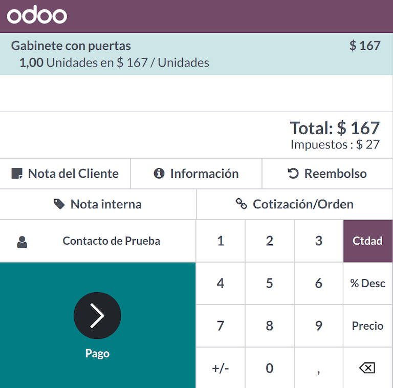 选择收据的联系人。