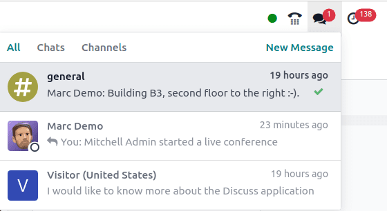 通过点击气泡图标，在其他应用中使用讨论功能。
