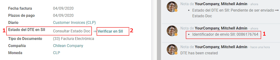发票的识别交易和状态更新。