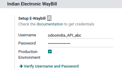 E-way bill设置Odoo