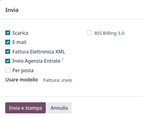 发送和打印对话框