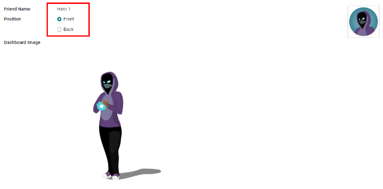 编辑模式下的好友表单。