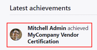 网站电子学习部分徽章的样例。