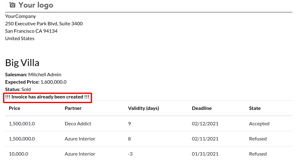 一个继承的报告