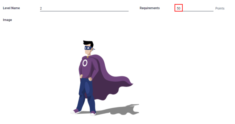 编辑模式下的等级表单。