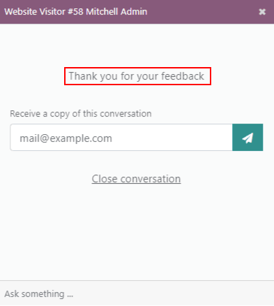 客户实时聊天窗口和感谢信息视图。