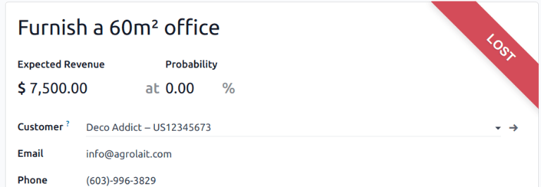 添加了丢失横幅的丢失机会。