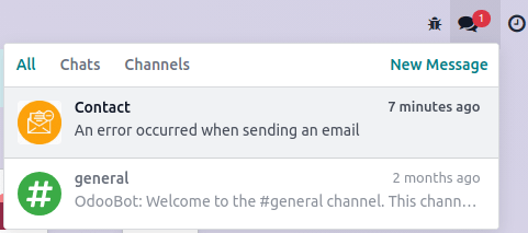 发送给联系人的电子邮件出现问题，错误在导航栏上报告。