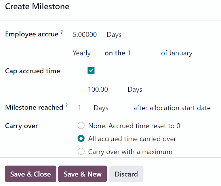 一份里程碑表格，所有条目均已填写完毕。