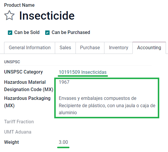 危险材料产品交付指南所需字段。