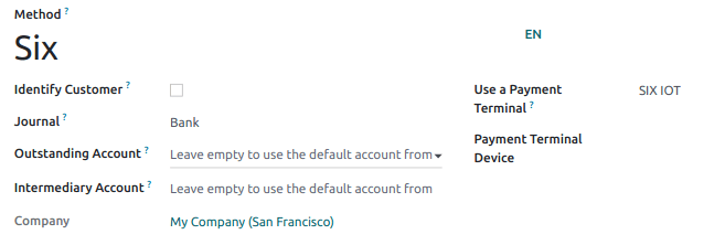 为SIX支付终端创建新的支付方式