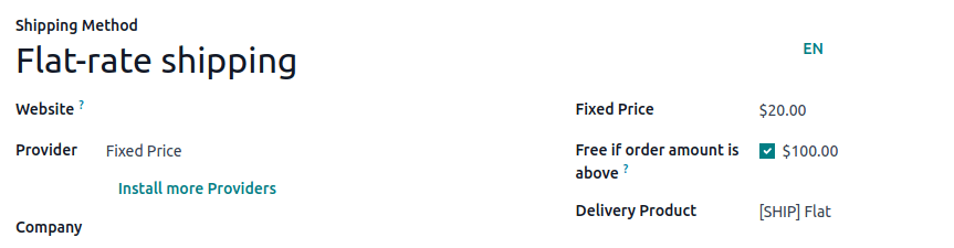 填写运输方式的示例。