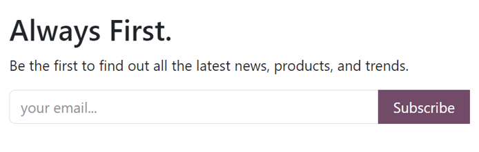 Odoo 网站上新闻简报块显示示例。