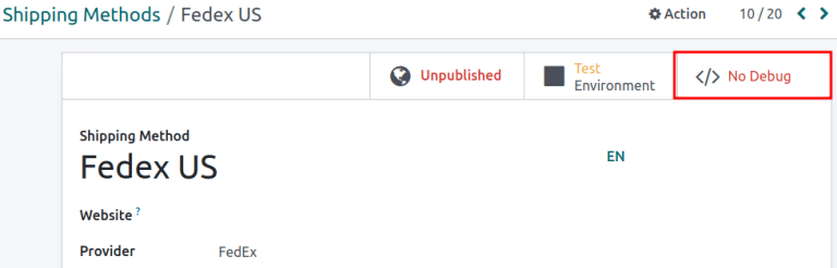 显示 "No Debug" 智能按钮。