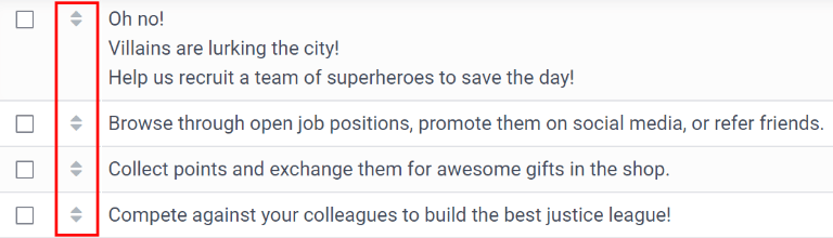 入职幻灯片列表，突出显示了拖放箭头。