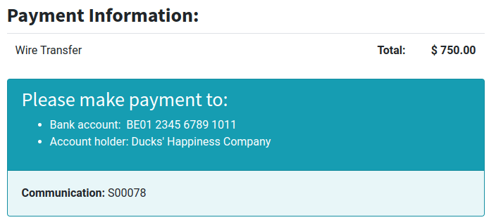 向客户显示的银行转账待处理消息。