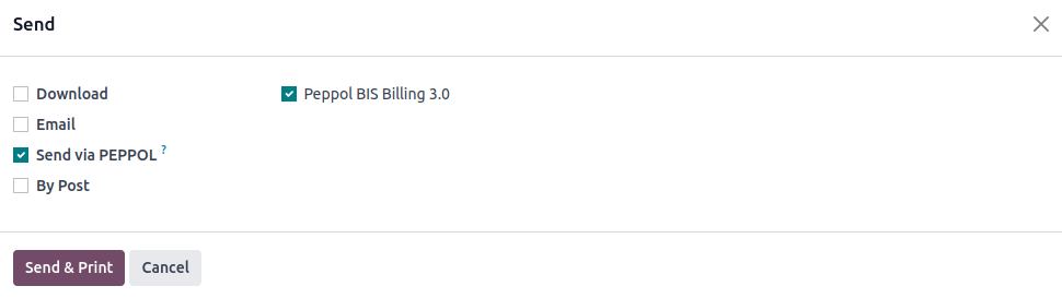 发送 peppol 发票
