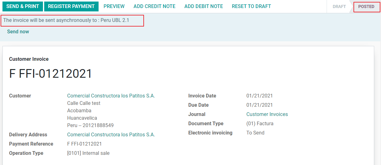 以蓝色发送EDI发票。