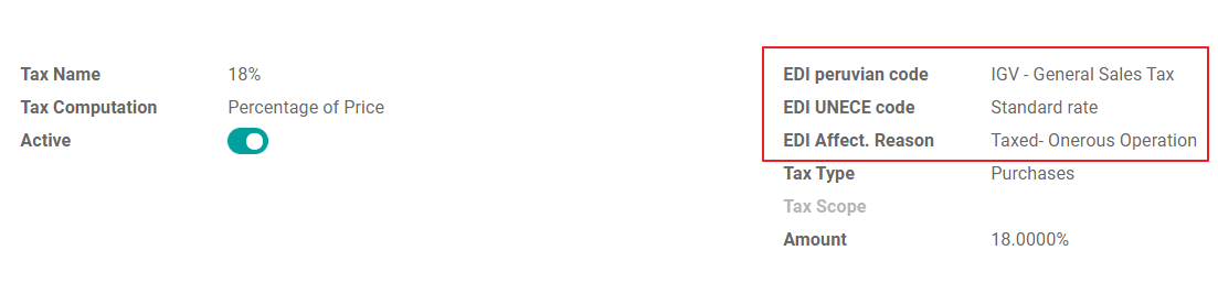 秘鲁的税务 EDI 数据。