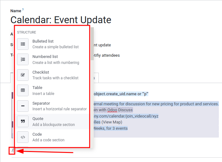 电子邮件模板中的&nbsp;Powerbox&nbsp;功能。