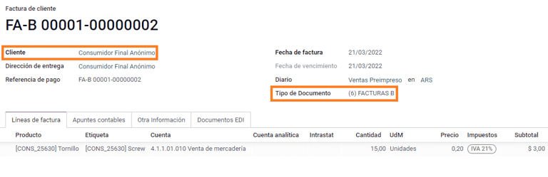 面向最终客户的发票，前缀为B。