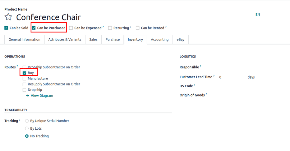 可采购产品的必要配置。
