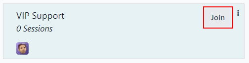 实时聊天频道看板卡的视图，其中 *加入* 按钮被突出显示。