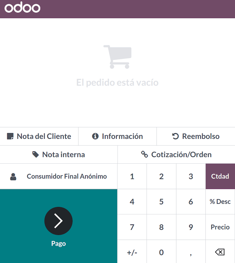 POS 应用中的退款选项。