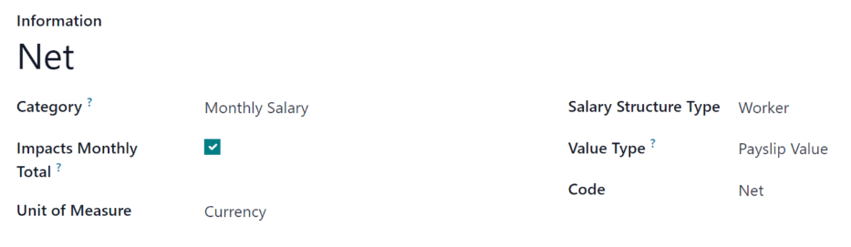 已填写的净工资规则表格，包含所有净工资信息。