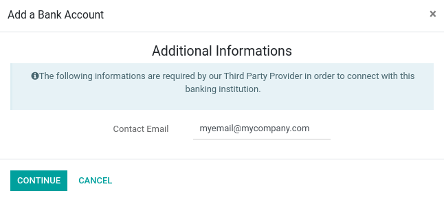 提供给Salt Edge用于创建您的账户的电子邮件地址。