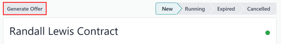 通过其中一个按钮将合同发送给员工。