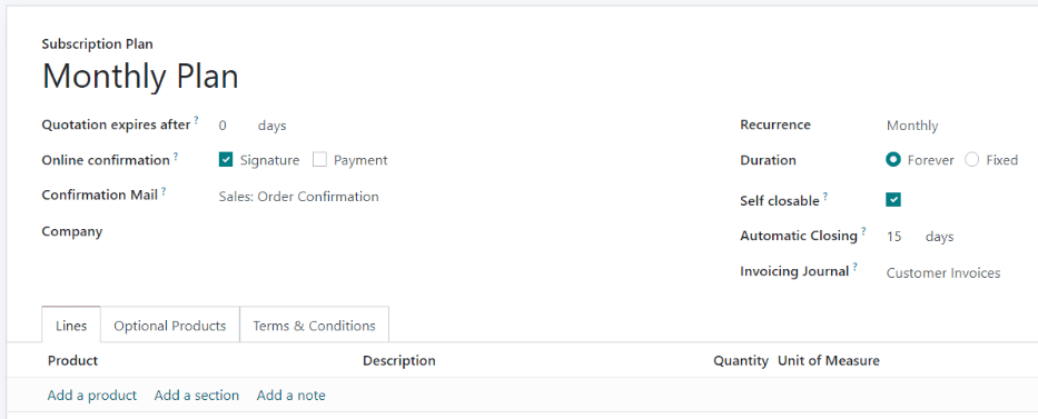 已选择定期订阅计划。