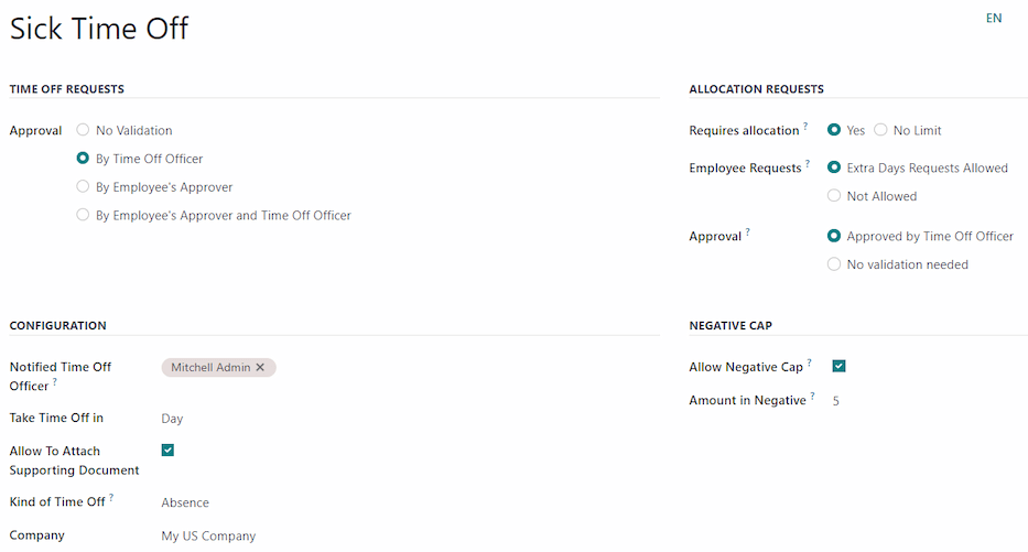 请假类型表单的上半部分，已填写所有病假信息 。