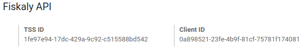Odoo销售点中fiskaly的TSS ID和客户端ID示例