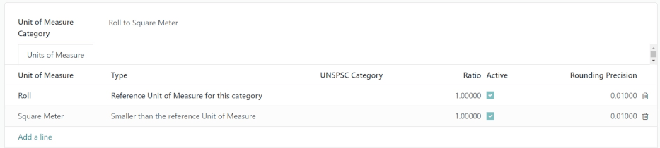 在Odoo采购中创建一个新的参考计量单位