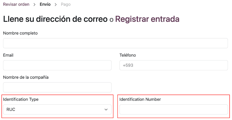 网站结账表单。